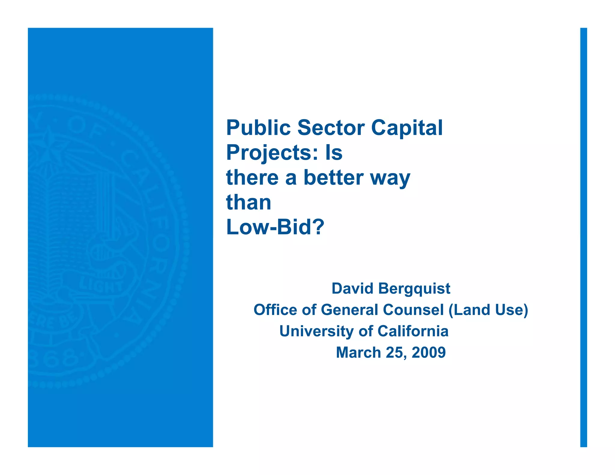 Best Value Contracting for Public Works