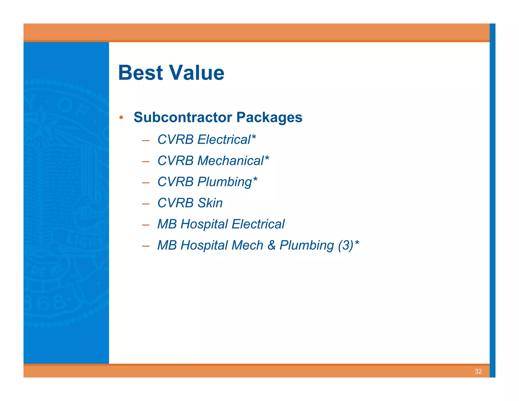 Best Value Contracting for Public Works