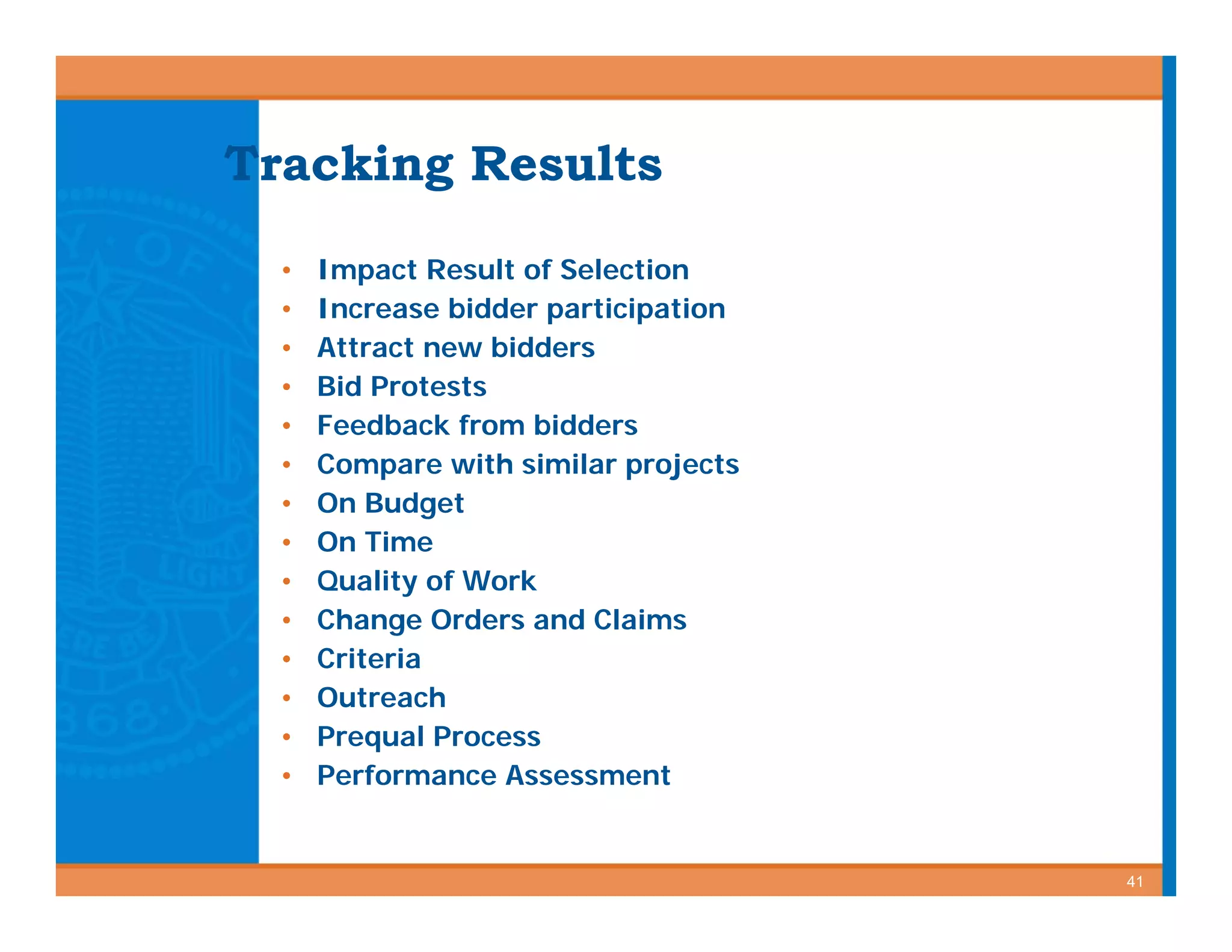 Best Value Contracting for Public Works