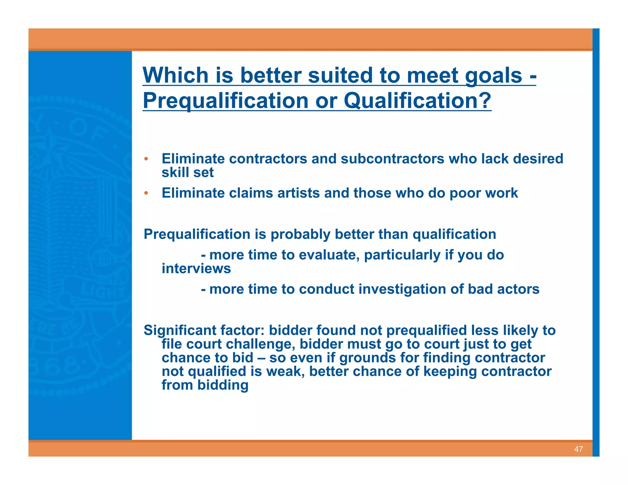 Best Value Contracting for Public Works