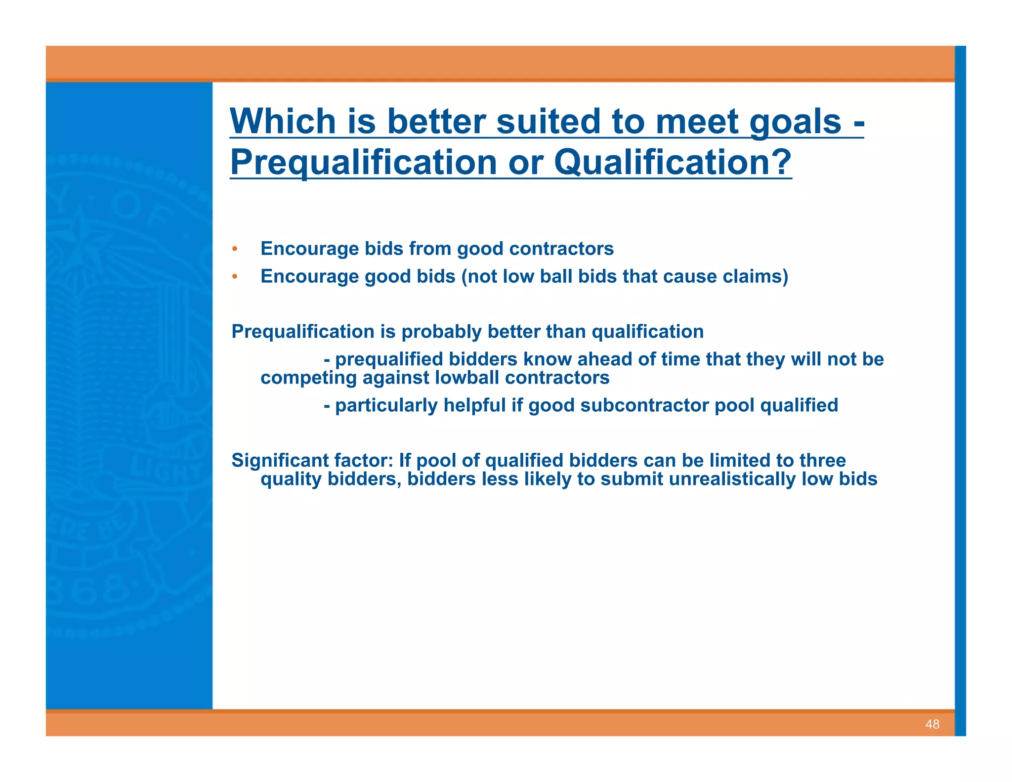 Best Value Contracting for Public Works