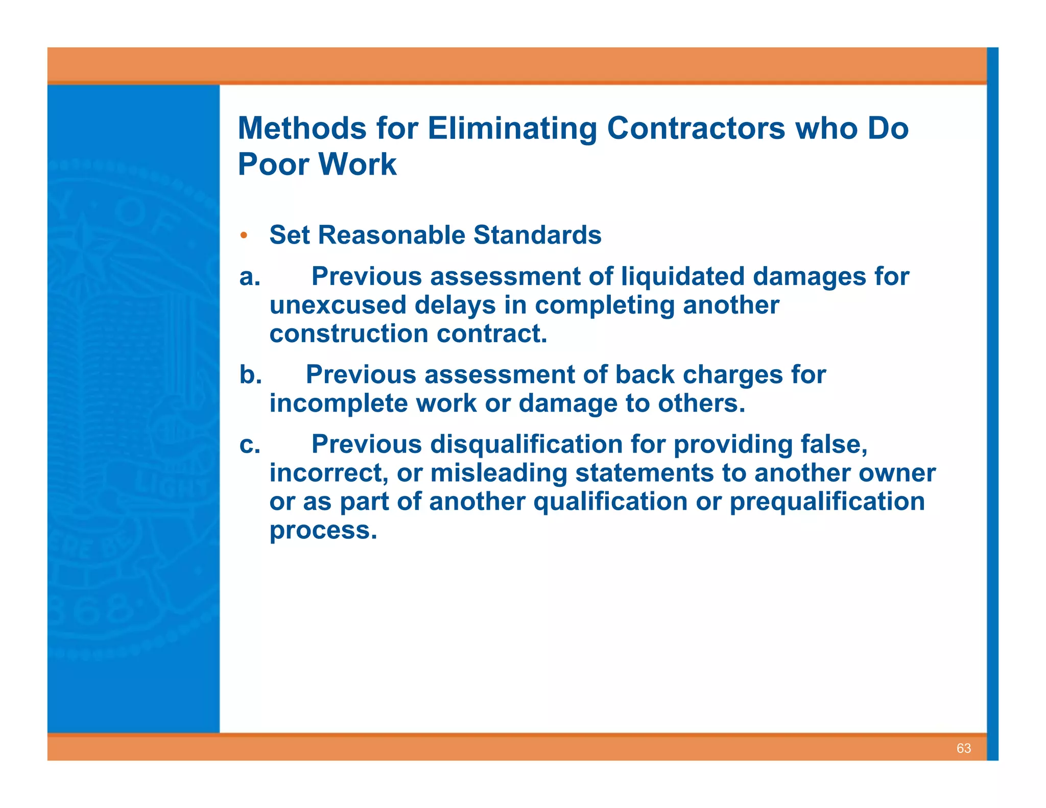 Best Value Contracting for Public Works