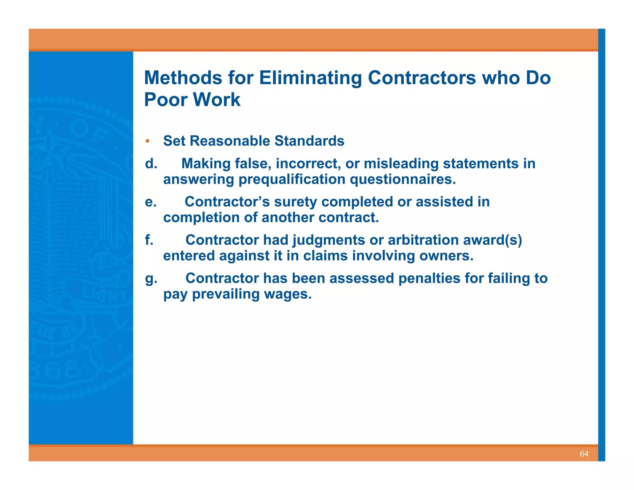 Best Value Contracting for Public Works