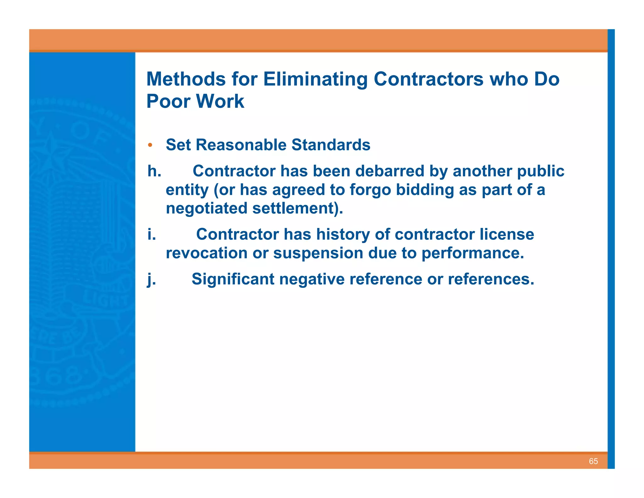 Best Value Contracting for Public Works