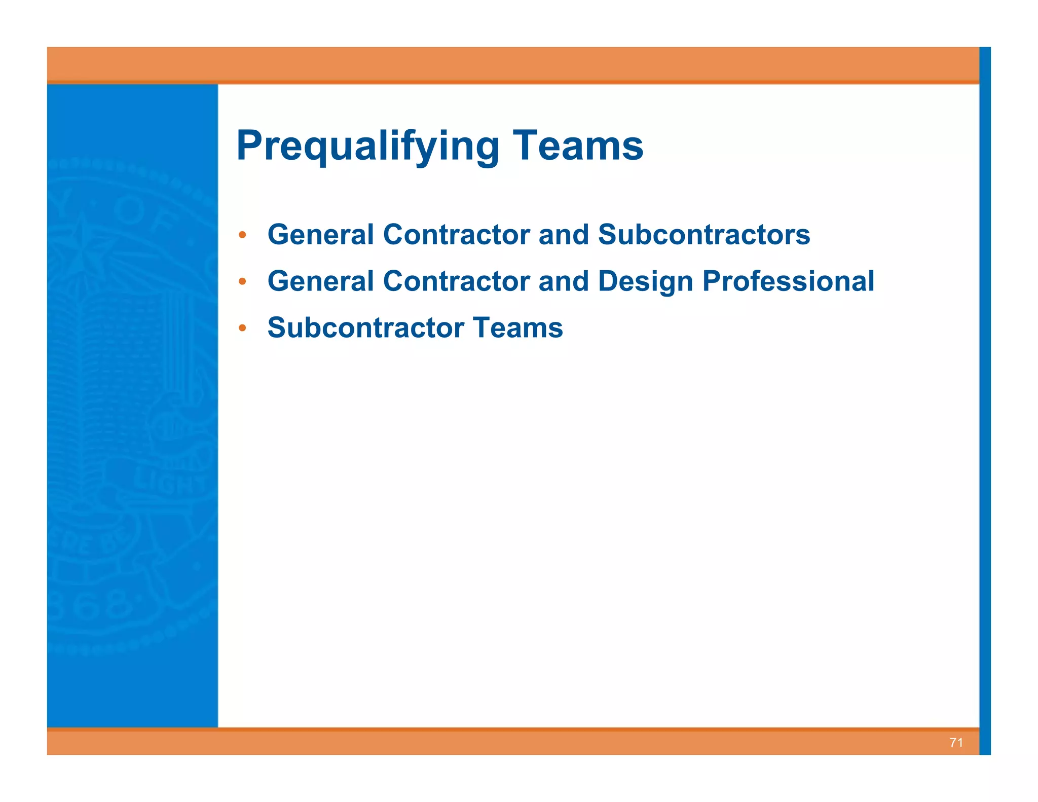 Best Value Contracting for Public Works