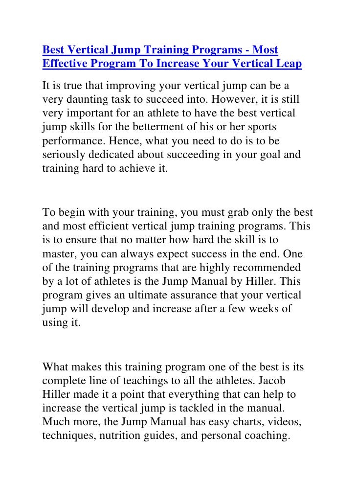 Best vertical jump training programs most effective program to increase