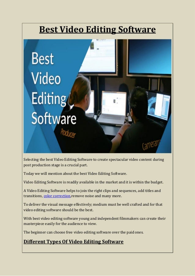 Best Video Editing Software Best Video Editing Software