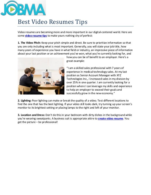 best video resumes tips best video resumes