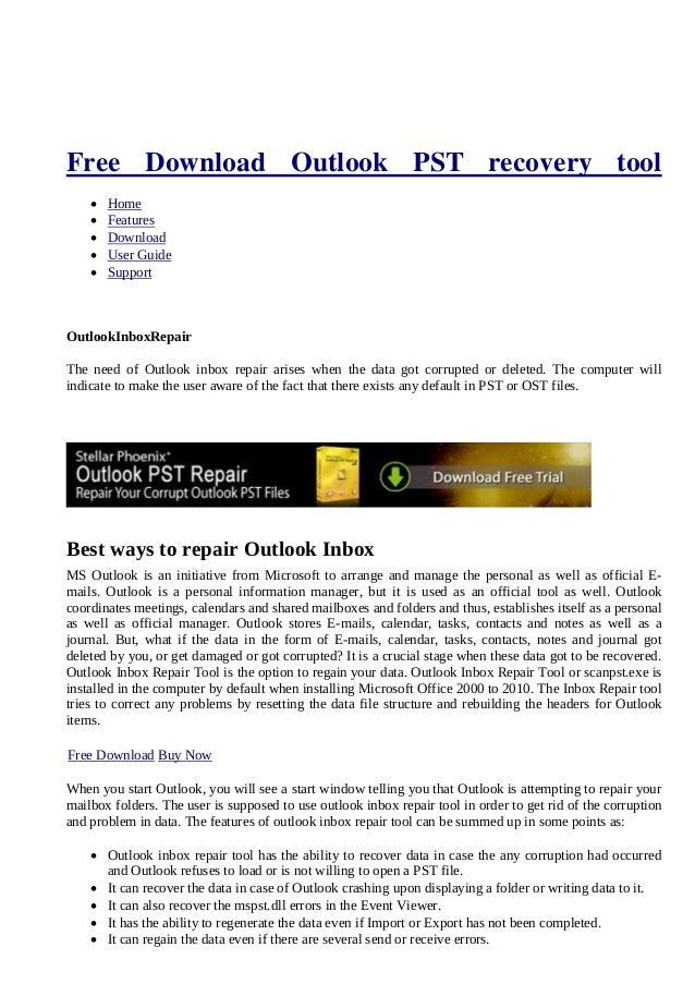 microsoft outlook inbox repair tool started itself