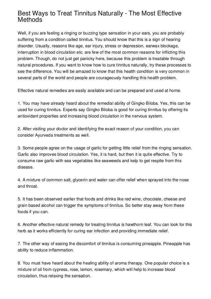 How To Treat Tinnitus Naturally How To Treat Tinnitus Naturally