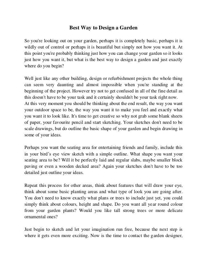 Best way to design a garden