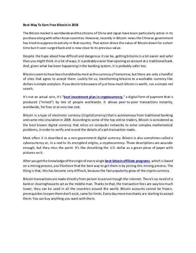 Best way to earn free btc