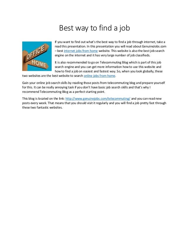 best way to find a job the best way to find a job