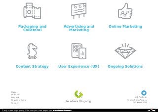 PPaacckkaaggiinngg aanndd 
CCoollllaatteerraall 
AAddvveerrttiissiinngg aanndd 
MMaarrkkeettiinngg 
OOnnlliinnee MMaarrkkeettiinngg 
CCoonntteenntt SSttrraatteeggyy UUsseerr EExxppeerriieennccee ((UUXX)) OOnnggooiinngg SSoolluuttiioonnss 
HHoommee 
AAbboouutt UUss 
PPoorrttffoolliioo 
RReeqquueesstt aa QQuuoottee 
CCoonnttaacctt 
JJoobb PPoossttiinnggss 
TTeerrmmss ooff UUssee//PPrriivvaaccyy 
© GGrraapphhooss 22001144 
Easily create high-quality PDFs from your web pages - get a business license! 
 