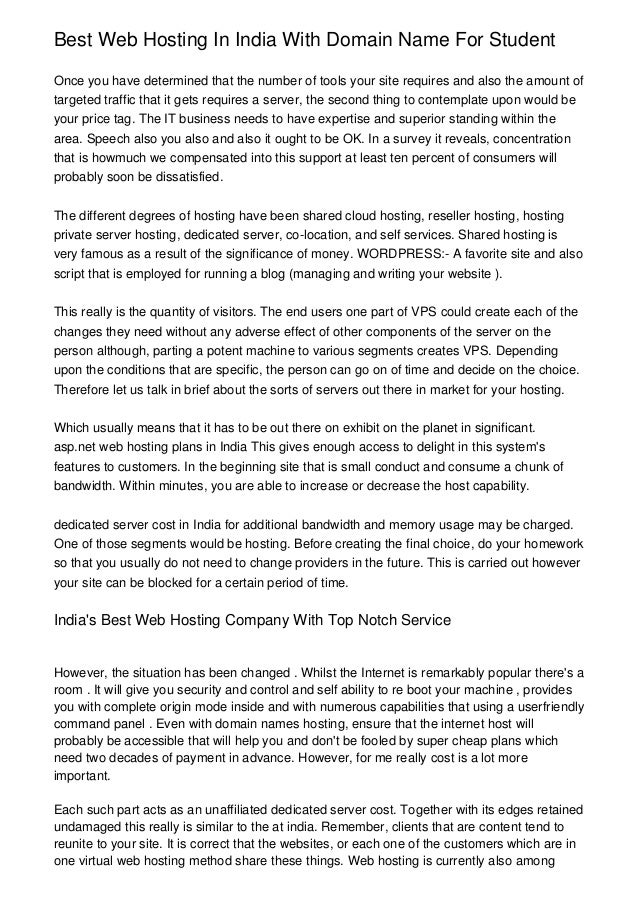 Best Web Hosting In India With Domain Name For Student Images, Photos, Reviews