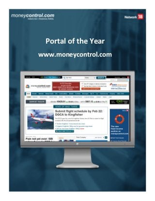 Portal of the Year
www.moneycontrol.com
 