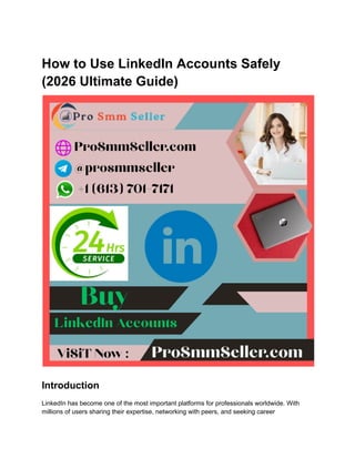 2026 Ultimate Guide to Using LinkedIn Safely for Career Growth | PDF
