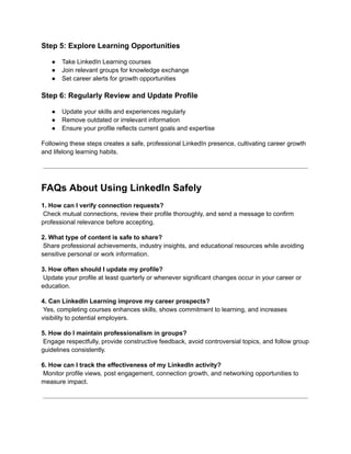 2026 Ultimate Guide to Using LinkedIn Safely for Career Growth | PDF