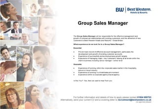 Group Sales Manager
 