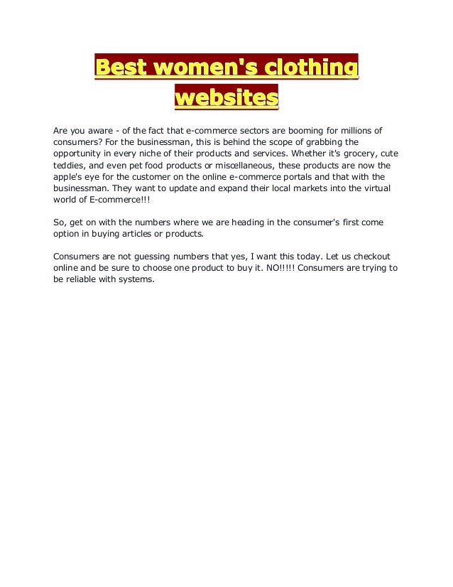 Best women's clothing websites