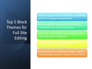 Unlock the Power of Full Site Editing with the Best WordPress Block ...