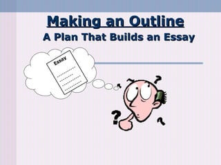 Making an Outline A Plan That Builds an Essay Essay -------------------  --------------------- 