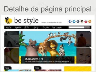 Detalhe da página principal 