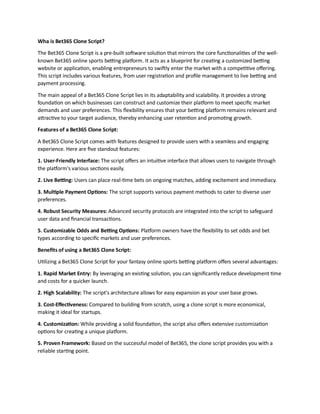 Bet365 Clone Script - Start Your Online Fantasy Sports Betting Software ...