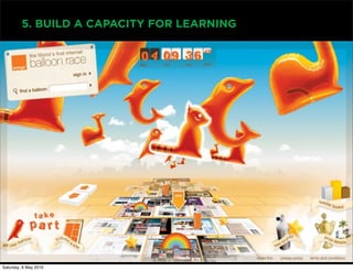 5. BUILD A CAPACITY FOR LEARNING




Saturday, 8 May 2010
 