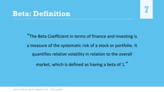 Beta-A measure of market risk | PDF