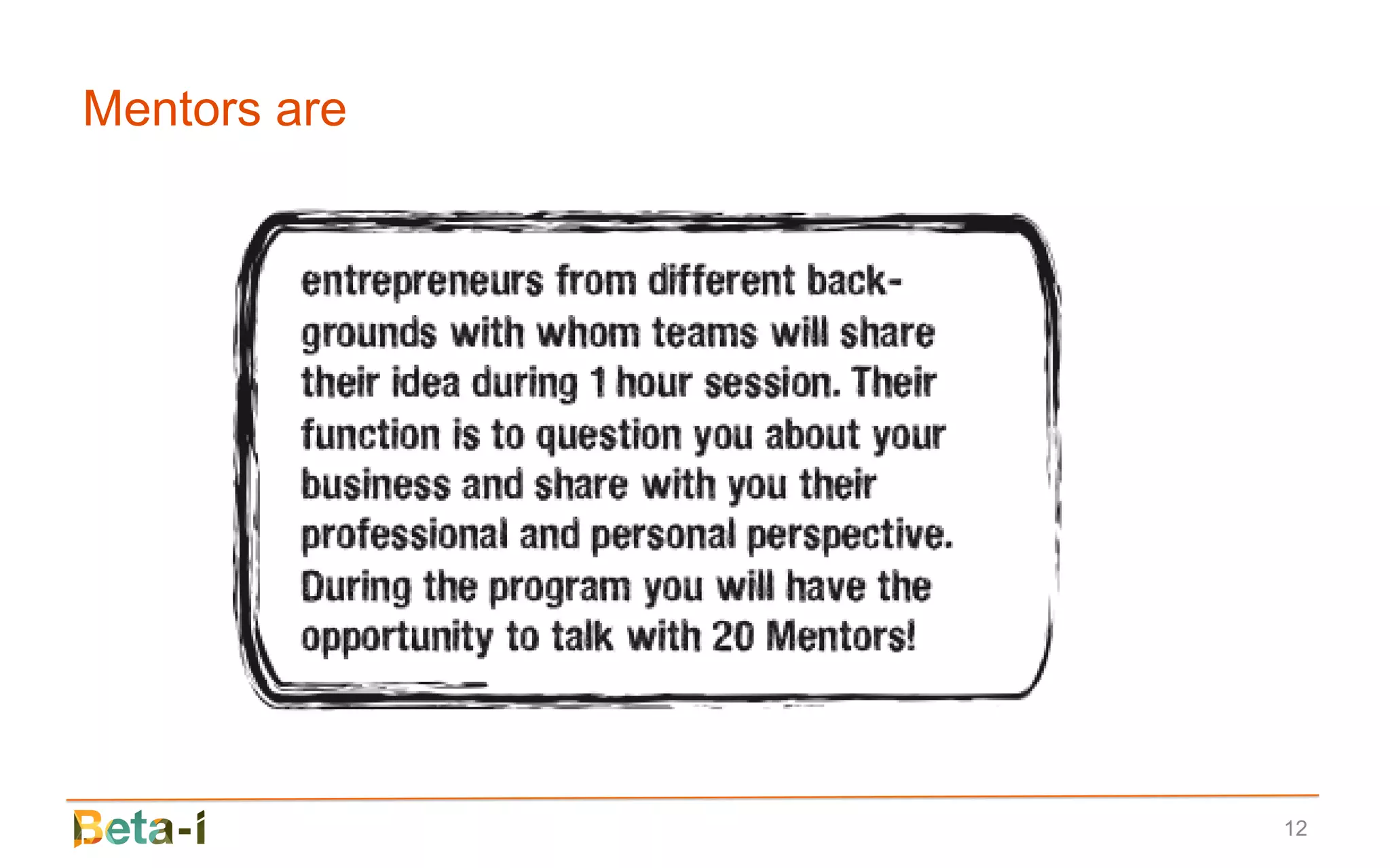 Mentors are




              12
 