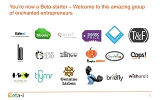 You’re now a Beta-starter – Welcome to this amazing group
of enchanted entrepreneurs




                                                            5
 