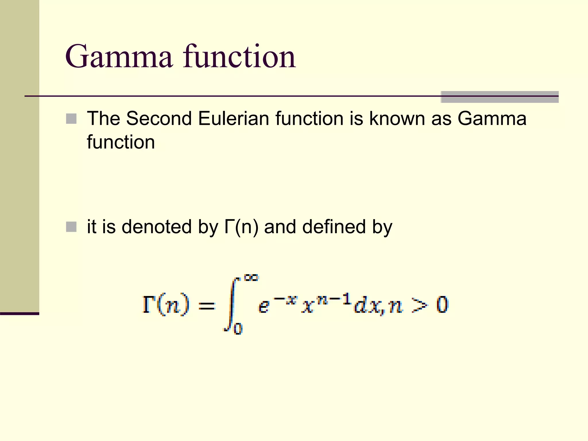 Beta and gamma function