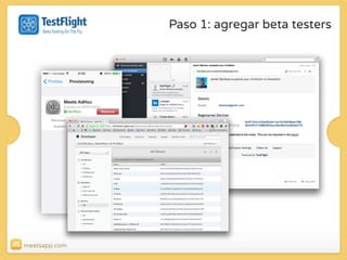 Paso 1: agregar beta testers

meetsapp.com

 