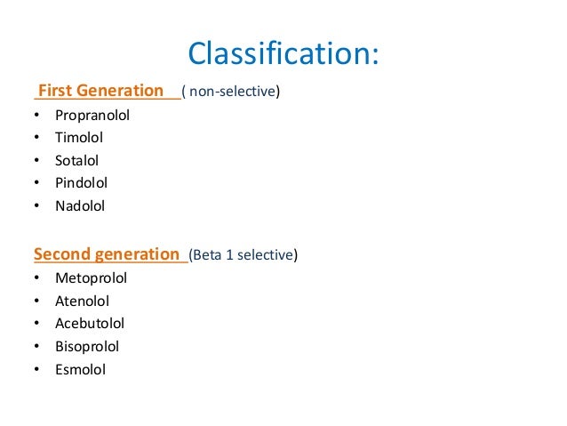 what is selective and nonselective beta blockers
