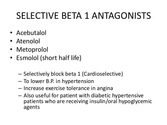 what is selective and nonselective beta blockers