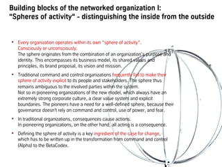 Building blocks of the networked organization II:
“Network cells“ – how they differ from functions & departments
•  Networ...