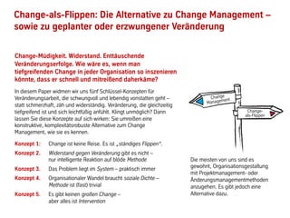 Change-als-Flippen: Die Alternative zu Change Management –
sowie zu geplanter oder erzwungener Veränderung
Change-Müdigkei...
