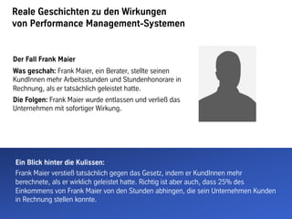 Der Fall Frank Maier
Was geschah: Frank Maier, ein Berater, stellte seinen
KundInnen mehr Arbeitsstunden und Stundenhonora...