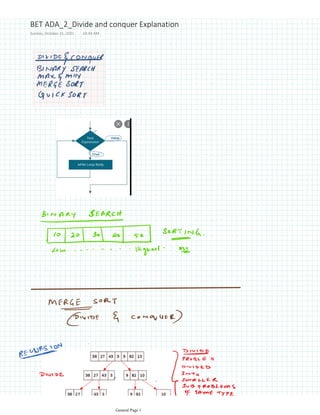Divide and conquer - Merge sort | PDF