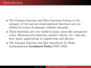 Beta gamma functions | PDF