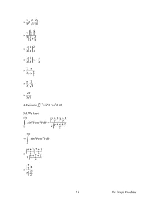 15 Dr. Deepa Chauhan
4. Evaluate
Sol. We have
 