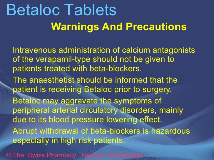 Betaloc Tablets for Treating High Blood Pressure