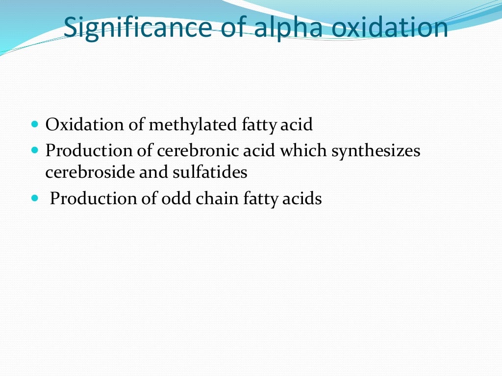 Fatty acid oxidation ( Beta , Alpha omega and peroxisomal)