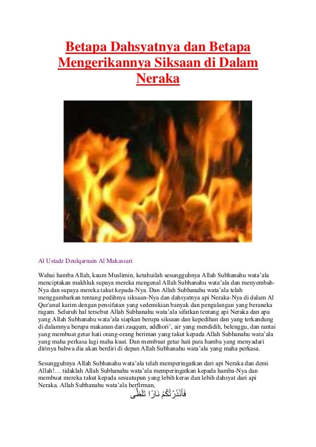 Betapa Dahsyatnya Dan Betapa Mengerikannya Siksaan Di Dalam Neraka