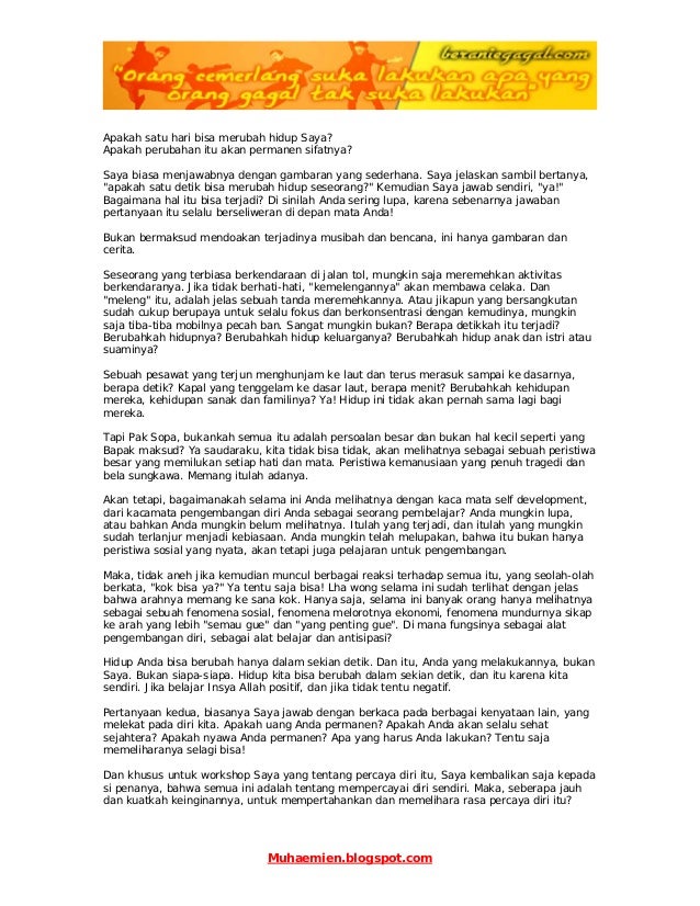 Betapa Hal Kecil Bisa Merubah Hidup Anda