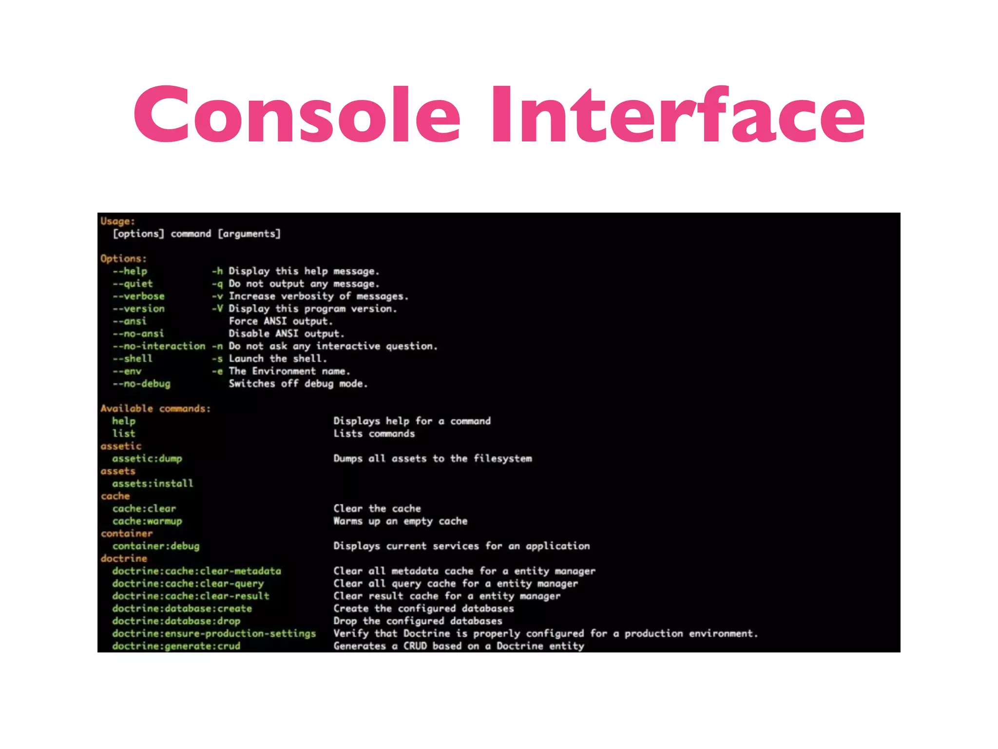 Console Interface 