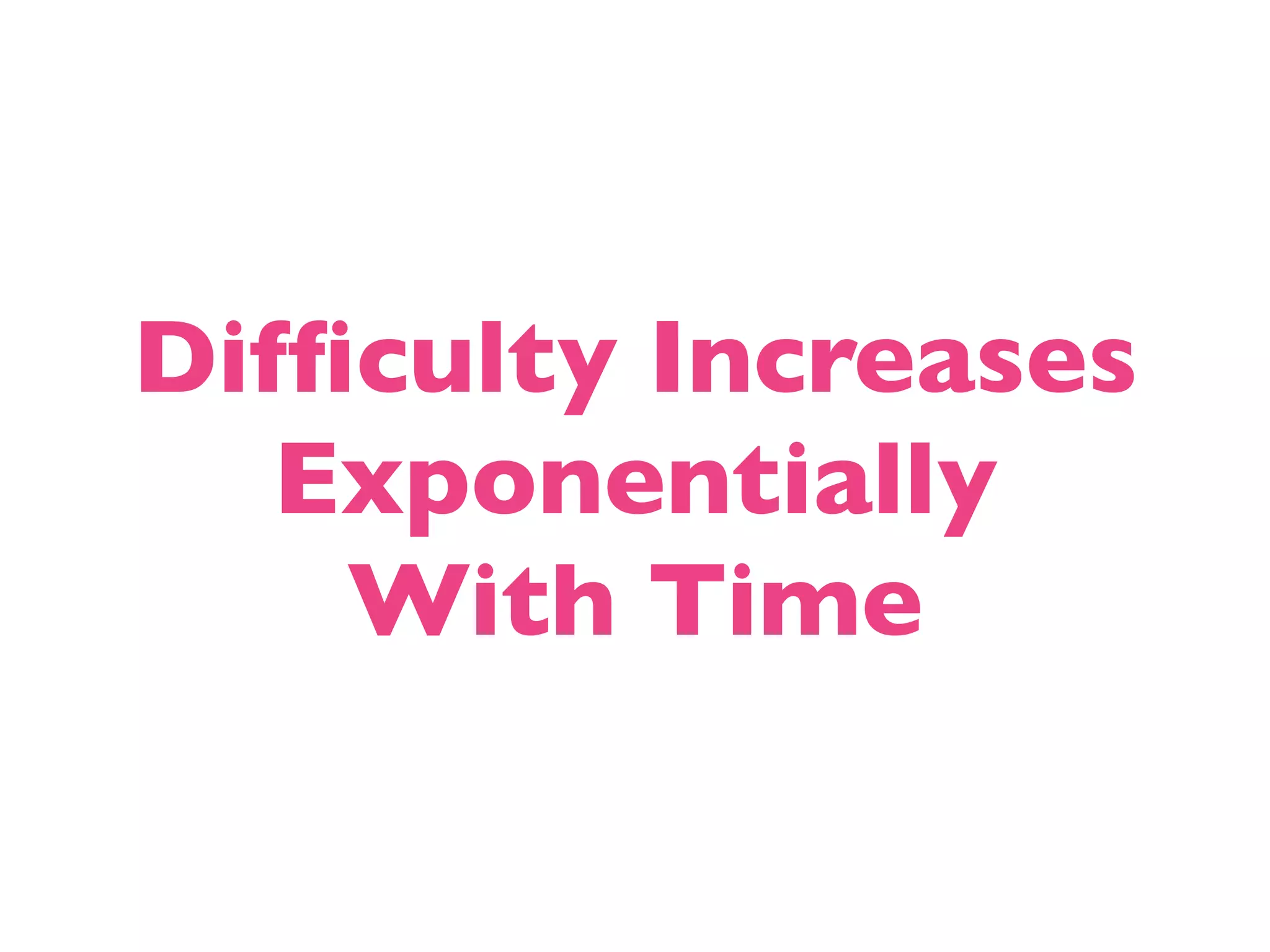 Difﬁculty Increases Exponentially With Time 