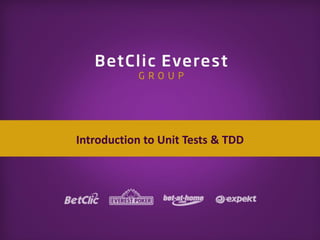 Introduction to Unit Tests & TDD

 