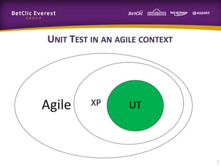 UNIT TEST IN AN AGILE CONTEXT

Agile

XP

UT

2

 